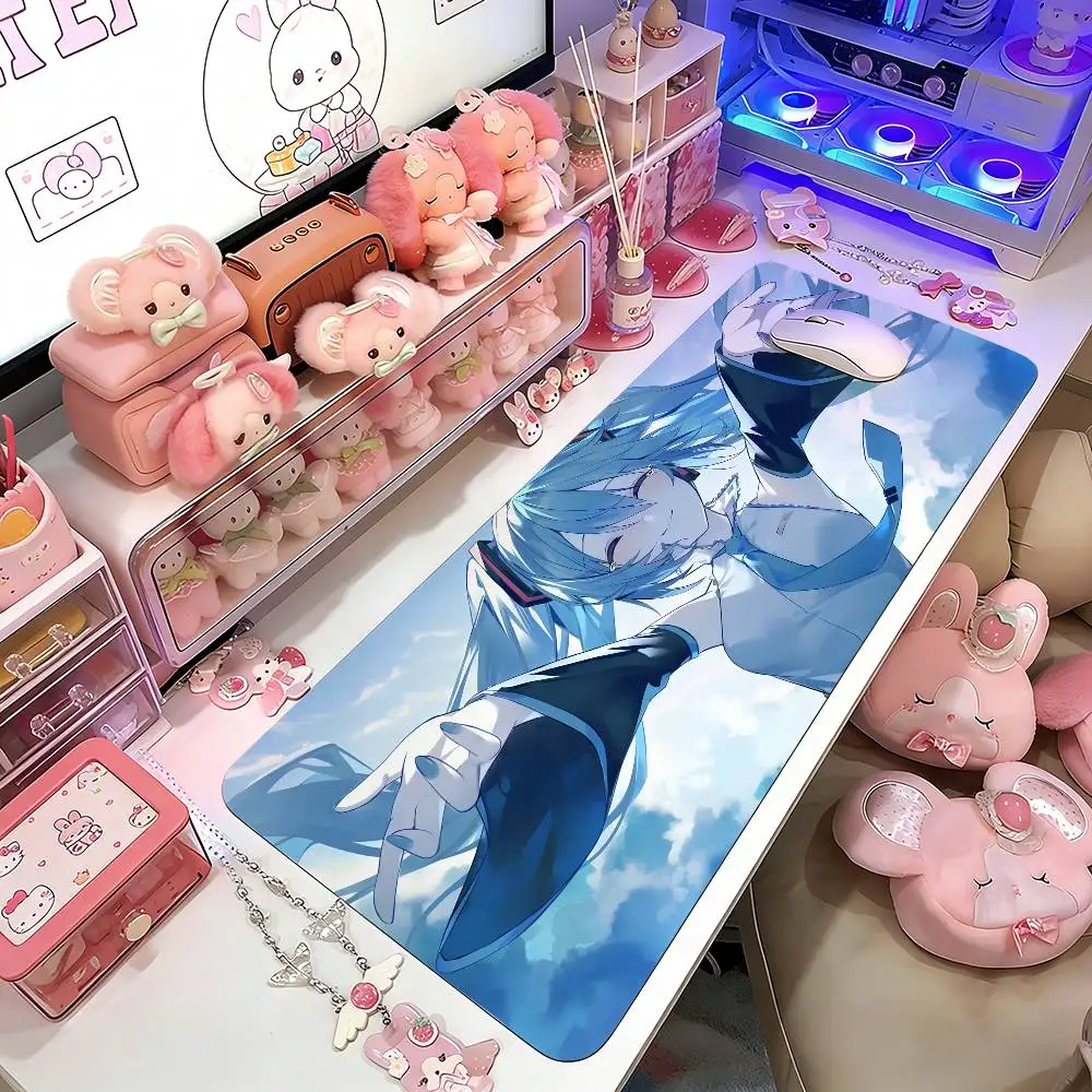 H-Hatsune M-Miku Mouse Pad Computer Mat Deskpad Laptop Keyboard Mat Office Large Landscape Mousepad view 5