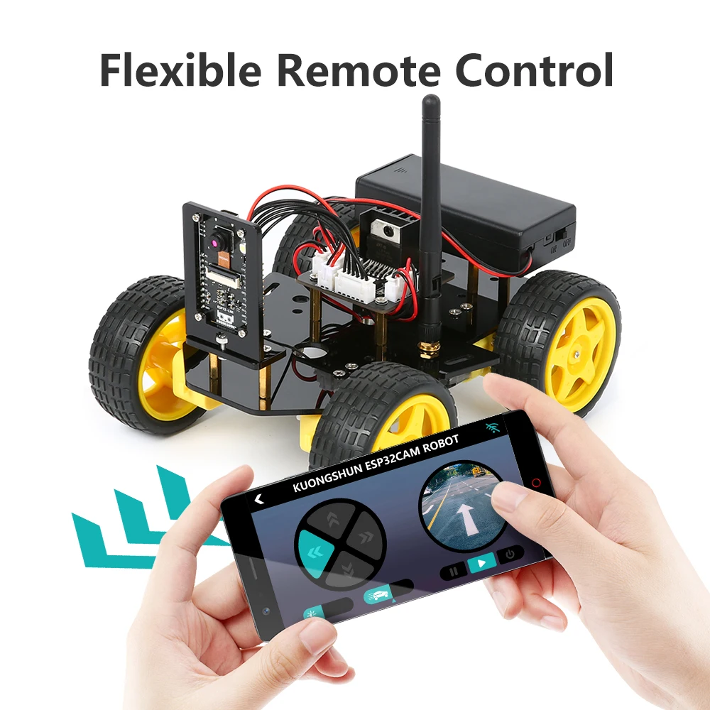 4WD Smart Robot Car ESP32 Camera Wifi Automation Kit For Arduino Programming ESP Robot with Antenna Learning Complete Coding Kit