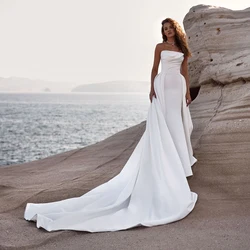 Holy Classic White Wedding Dresses 2024 Two Pieces Bridal Gowns with Detachable Train Wedding Gown Mermaid Robe de mariée New