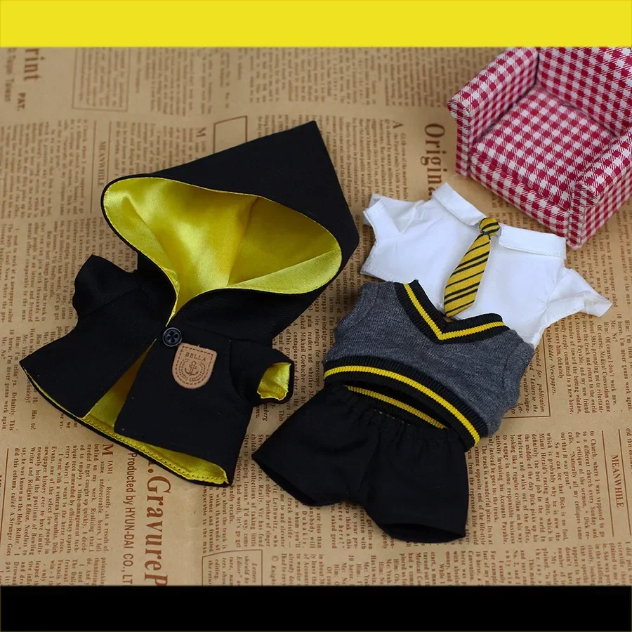 Zestaw ubrań dla lalki Labubu 17 cm, płaszcz, styl akademii magii, ubrania, buty, okulary, akcesoria, prezenty