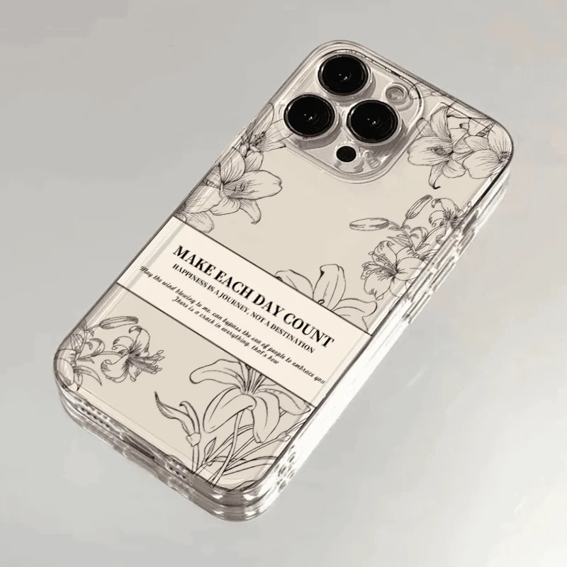 Fashion Sketch Art Flower Clear Space Phone Case For Vivo T1 V15 V23 V23E V25 V27 V29 V29E V30E V40 5G Pro Transparent Cover