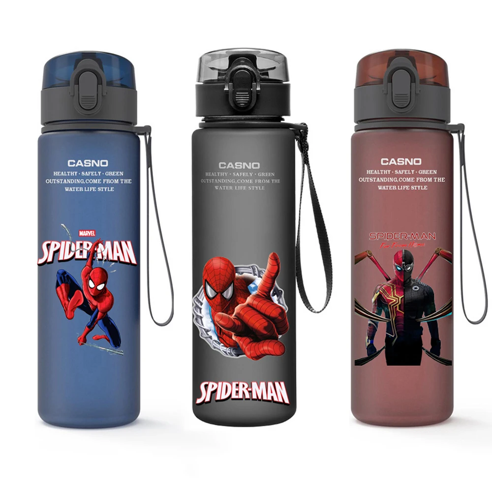 650ML Spider-Man Sports Water Bottle Leak Proof Colorful Plastic Cup Drinking Outdoor Travel Gym Fitness Jugs Best Gift