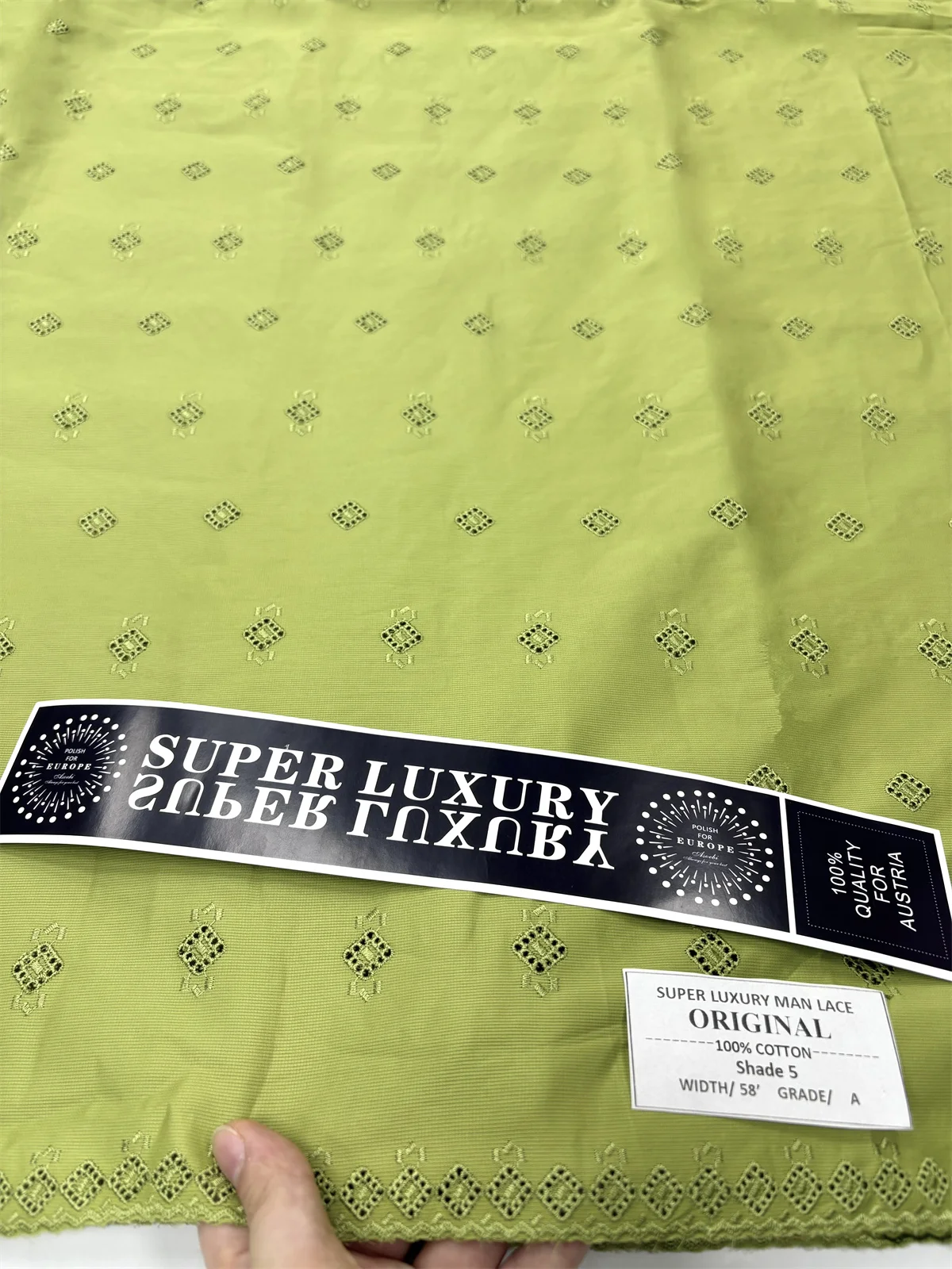 

African Comfort Lace Fabric Swiss Polish Men 100% Cotton Voile Lace High Quality 5 Yards 2025 Nigeria Polish Fabric For Dresses