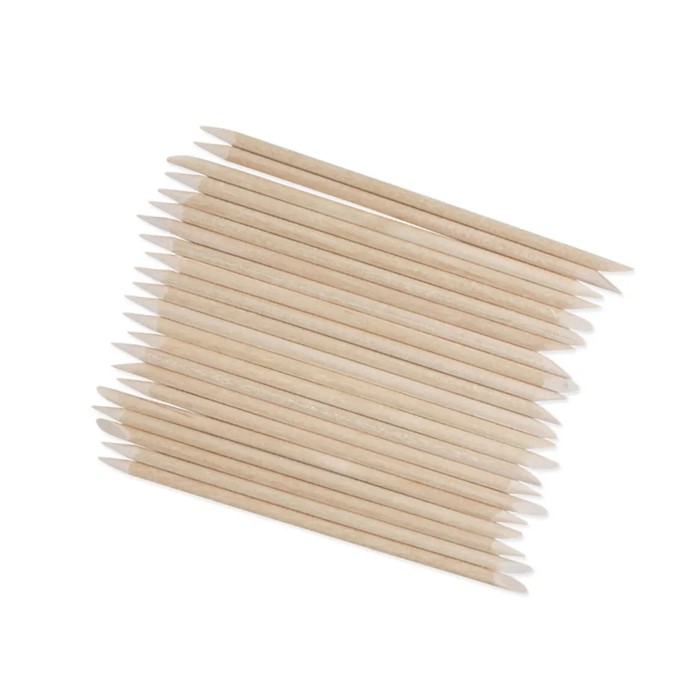 

100Pcs Orange Wood Nail Art Sticks Cuticle Pushers Dead Skin Pushers Cleaning Tools Manicure Pedicure Polishers