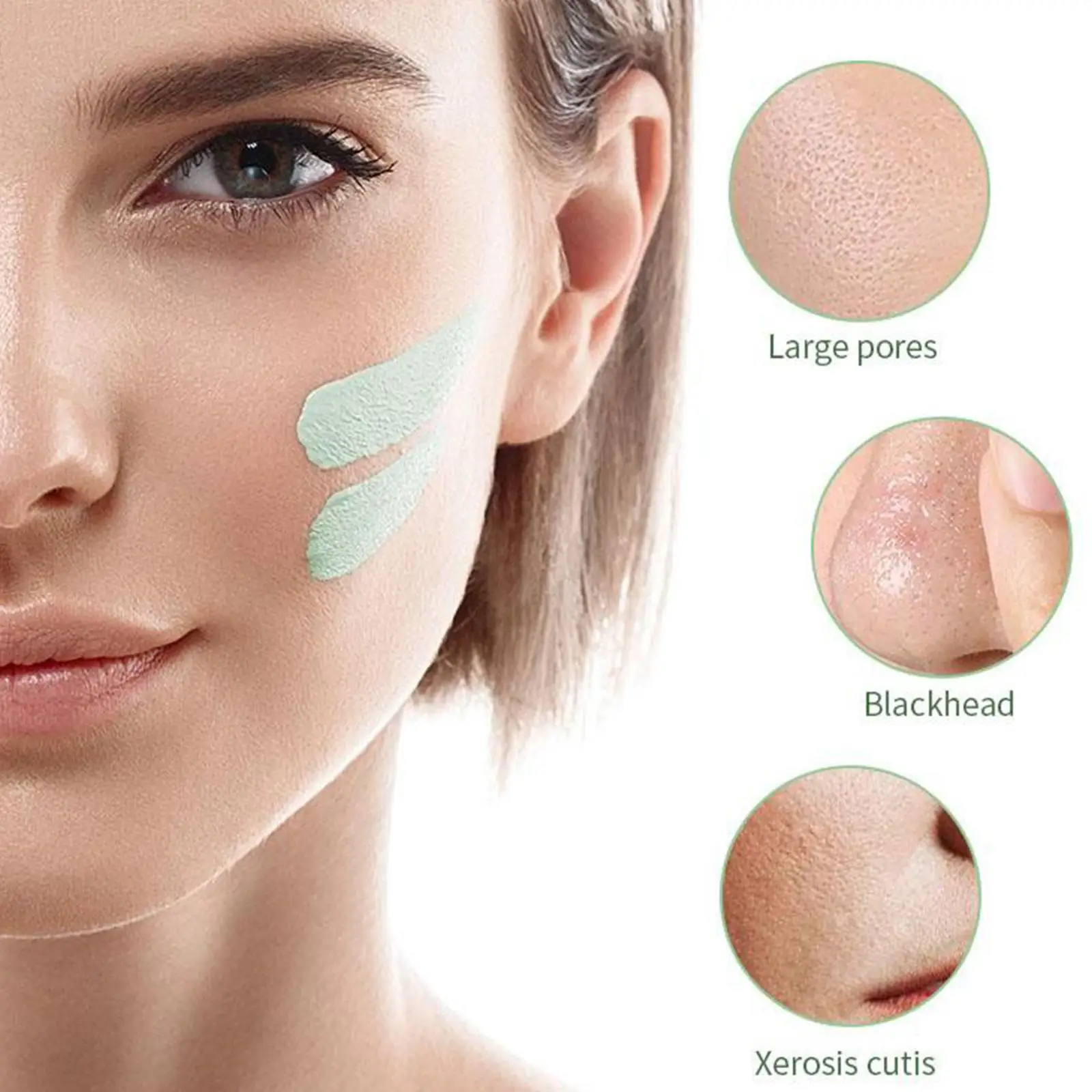 Green Tea Solid Cleansing Mask Acne Blemish Treatment Cream Blackhead Removal Natural Plant Formula Mild Skincare Solution