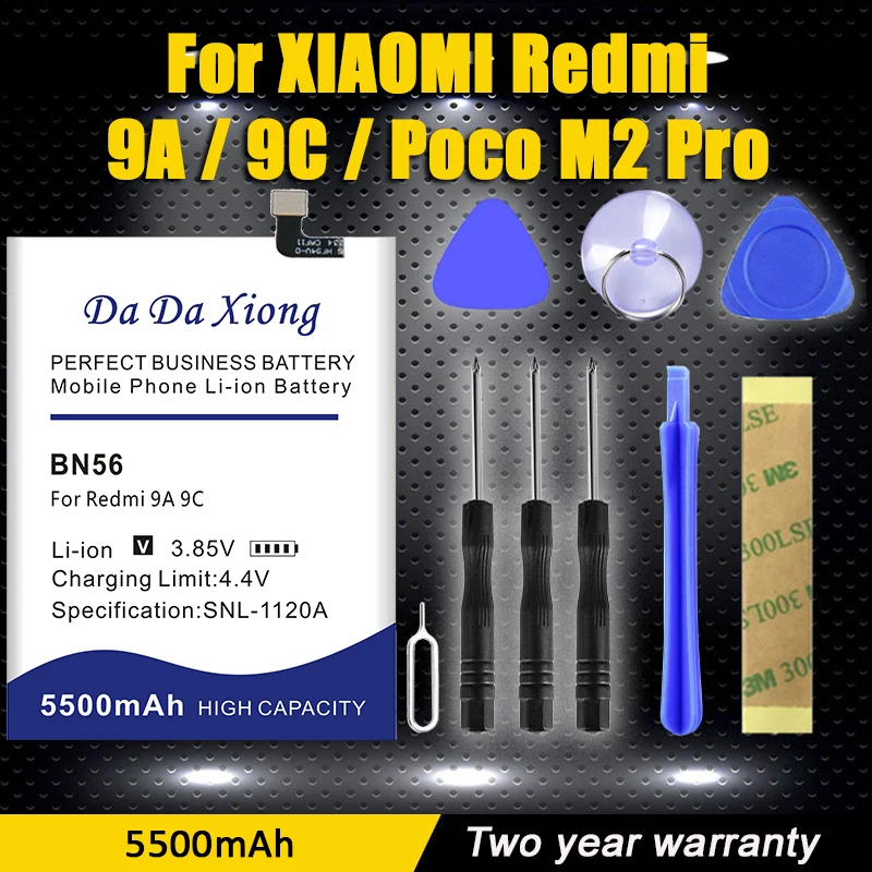 

BN56 Replacement Battery For Xiaomi POCO M2 Pro M2Pro Redmi 9A 9C Redmi9A Redmi9C 5500mAh + Tools