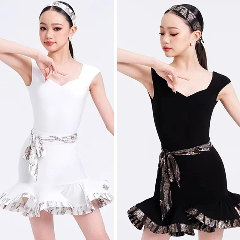 

Summer Latin Dance Competition Costume Girls Salsa Latin Dance Dress Kids Performance Dancing Dresses Stage Suits SL12457