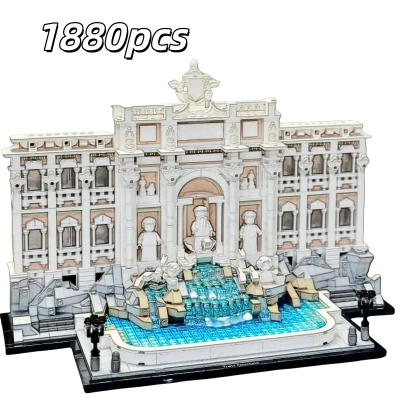 Décorations de Noël : blocs de construction 1880 pour la célèbre fontaine Trevi, ainsi que jouets de construction pour adultes et enfants.