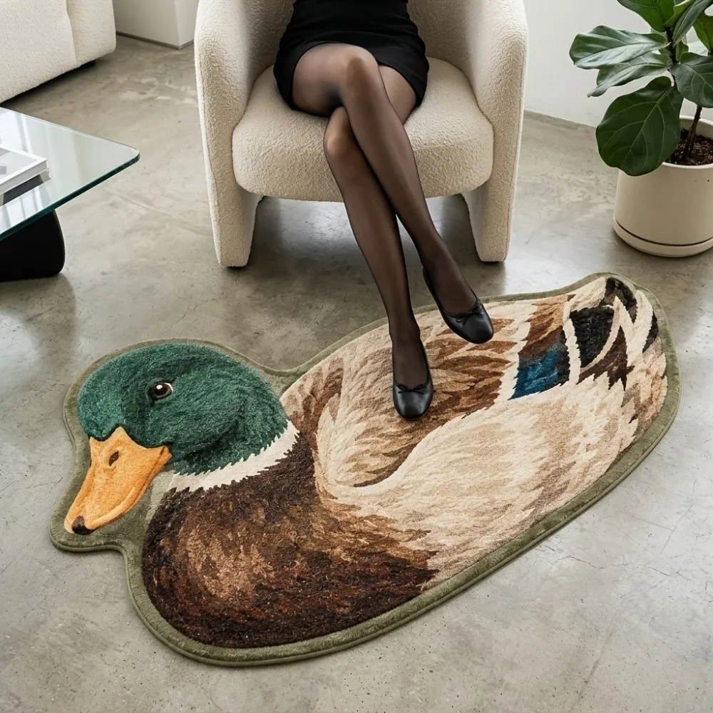 Comfortable Non-Slip Bedroom Rug Soft Cartoon Animal Floor Rug Thick Construction Stain Resistant Area Rug Home Living Room