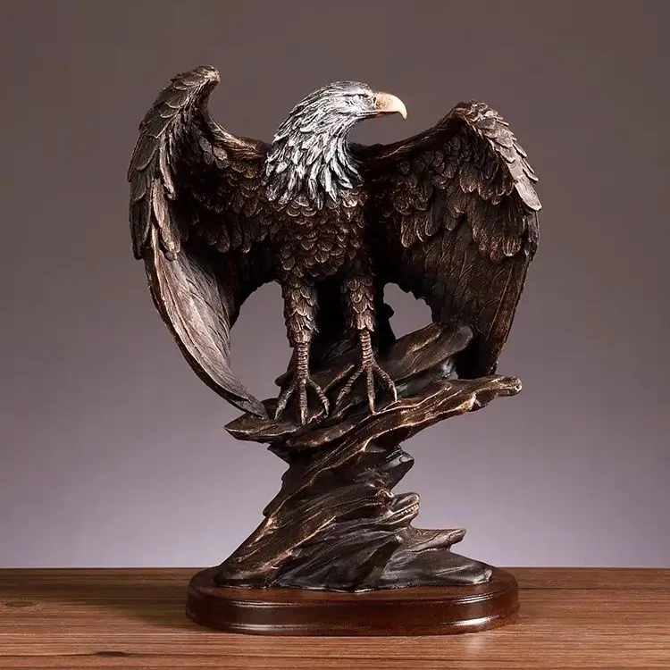 Eagle Statue Soaring Wings Resin Art, Office Desk Feng Shui Decor, Luxury Home Sculpture Gift Статуэтки Кошек تحف كبيره للمنزل