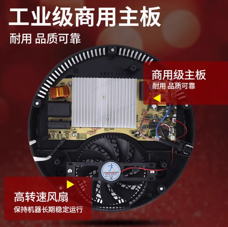 Hidden Induction Cooktop Dining Table, Commercial Grade with Rock Slab Top, Invisible Built-in for Hot Pot