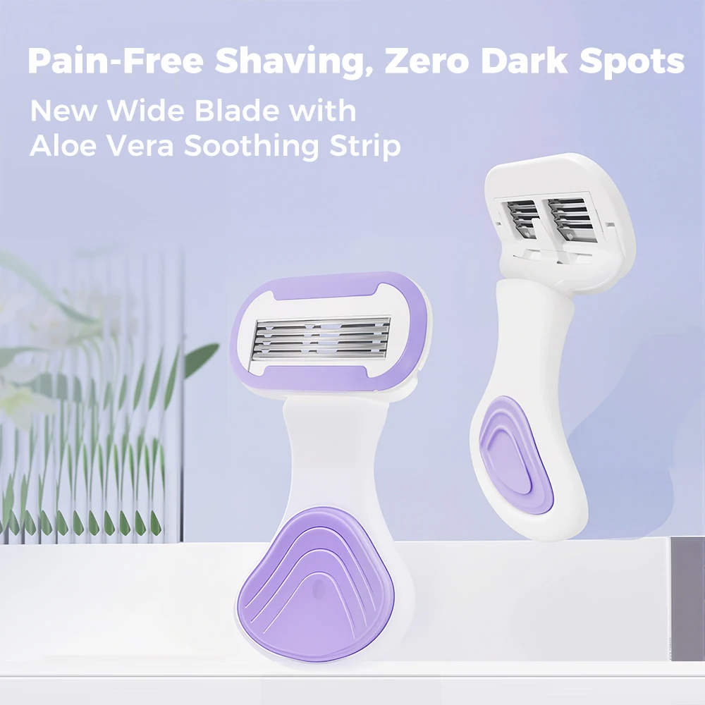 Rasoio a 5 lame per pelli sensibili Ricarica sostituibile Galleggiante sulla pelle Manico antiscivolo Barra lubrificante Trimmer Rasoio per capelli