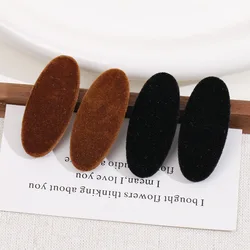 5pcs Autumn and winter style simple style plush flocking geometric oval acrylic duckbill trim clip hairpin DIY jewelry accessori