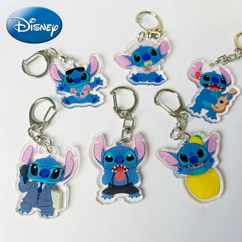 

Stitch Acrylic Key Chain Disney Accessories Anime Cute Stich Couple Decoration Backpack Pendant Party Gift for Children Toys