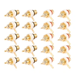 20Pcs Gold Plated RCA Terminal Jack Plug Female Socket Chassis Panel Connector For Amplifier Speaker