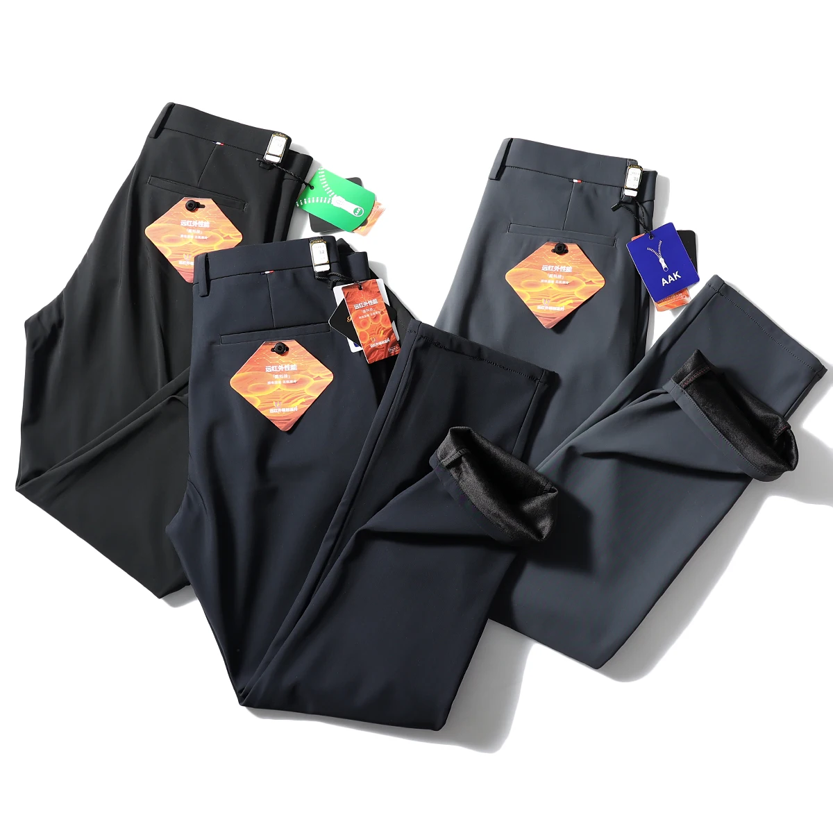 

Теплые мужские повседневные брюки Tech Fce, прямые длинные брюки с защитой от скатывания, зимние деловые повседневные брюки Faion Urban Sle