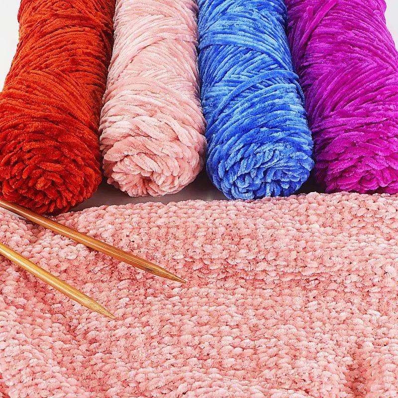 450g Chenille Warm Velvet Fine Ice Bar Yarn Handmade DIY Knitted Crafts Warm Sweater Couple Scarf Hat Cover Carpet Cushion, etc