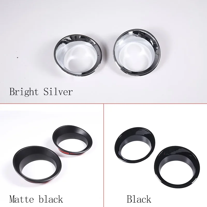 ABS Bright silver/Matte black For Hummer H3 2005-2009 Car Styling Front Fog Light Frame Lamp Ring Cover Car Accessories