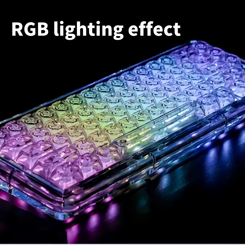 Customized Wireless Mechanical Keyboard Three Connection Modes Transparent Hot Swappable Tablet Laptop Office Gaming Keyboard