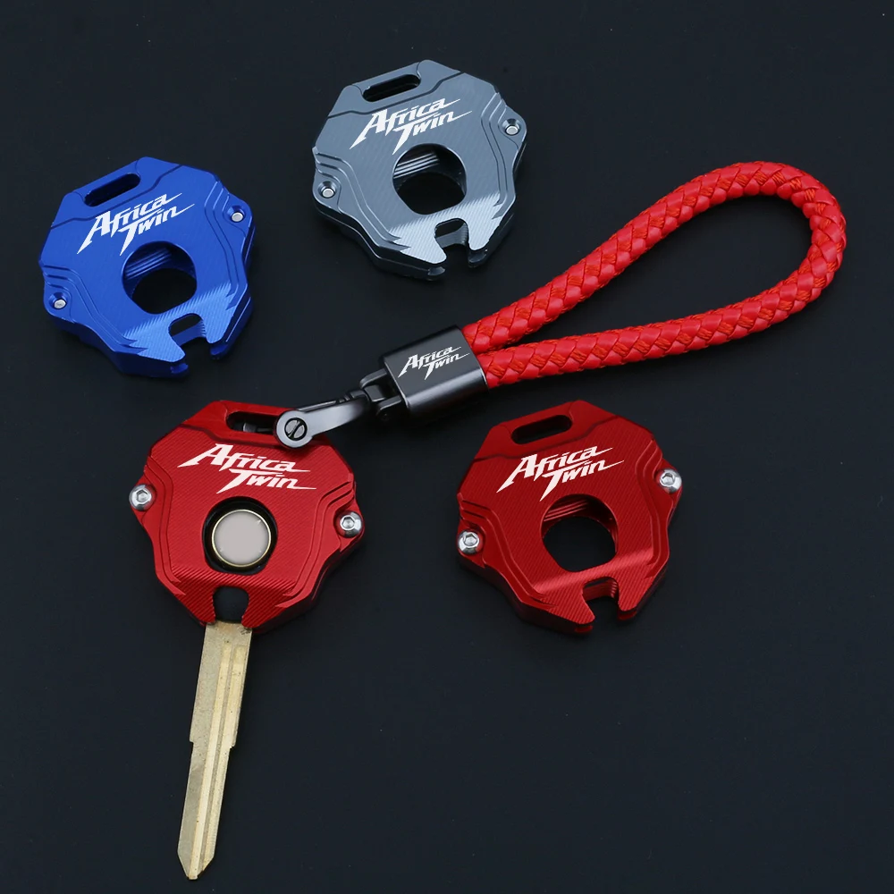 For Honda Africa Twin CRF1100L CRF1000L XRV750 Motorcycle CNC Aluminum Key Shell Unique Style Key Protector With Braided Rope