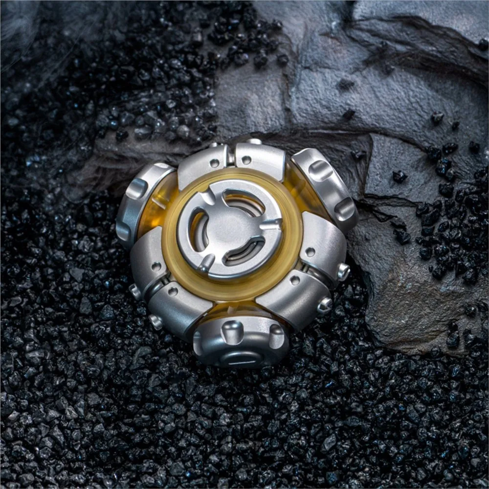 SHIHEN Studio Fission Ring Fidget Spinner Titanium Gyro Ratchet Fidget Ring Spinner Fidget Toy For Adults Anxiety Relief Gadgets