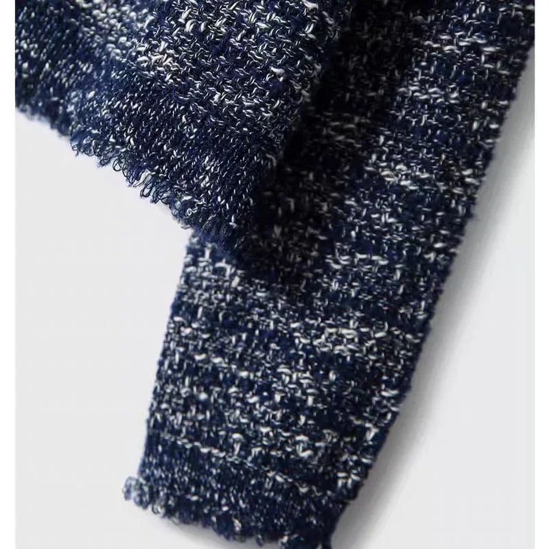 Elegancki damski kardigan z długim rękawem, dzianinowy, miękki, ciepły, z frędzlami, ozdobny, jesienny top, odzież wierzchnia.