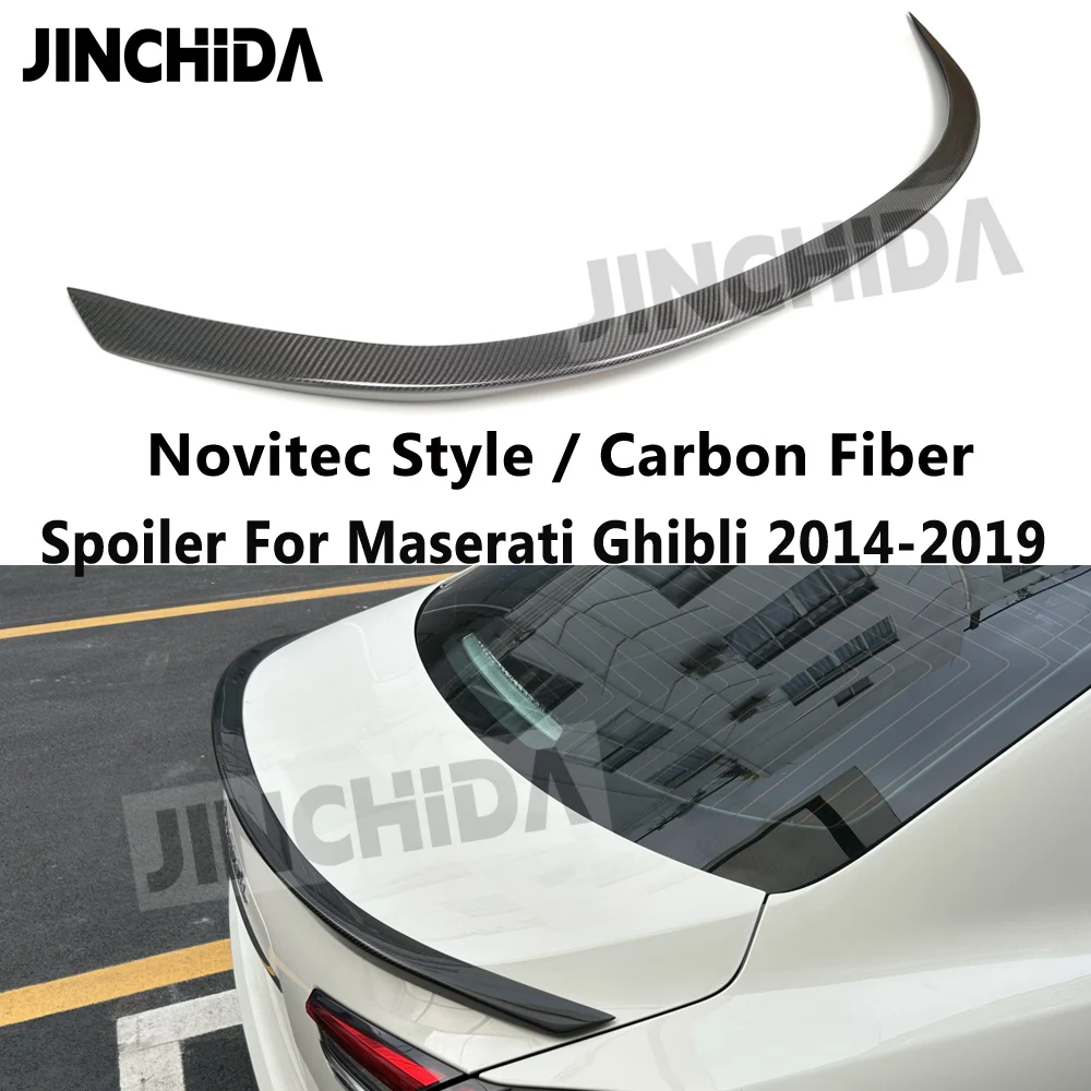 Novitec Style Real Carbon Fiber Rear Spoiler Trunk Wing For Maserati Ghibli 4-door Sedan 2014-2019 Trunk Boot Tail Lip Spoiler