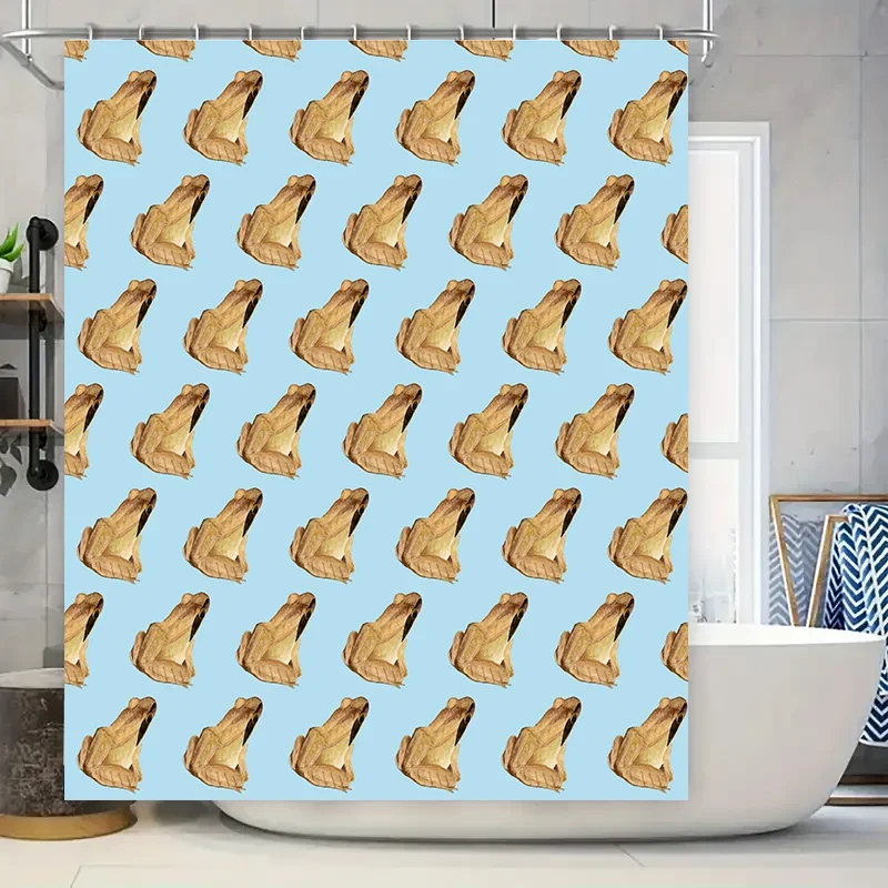 

Blue Watercolor Frogs Shower Curtain Home Decor Bathroom Accessories Modern Artistic Bath Mats Customizable 3D Printing Waterpro