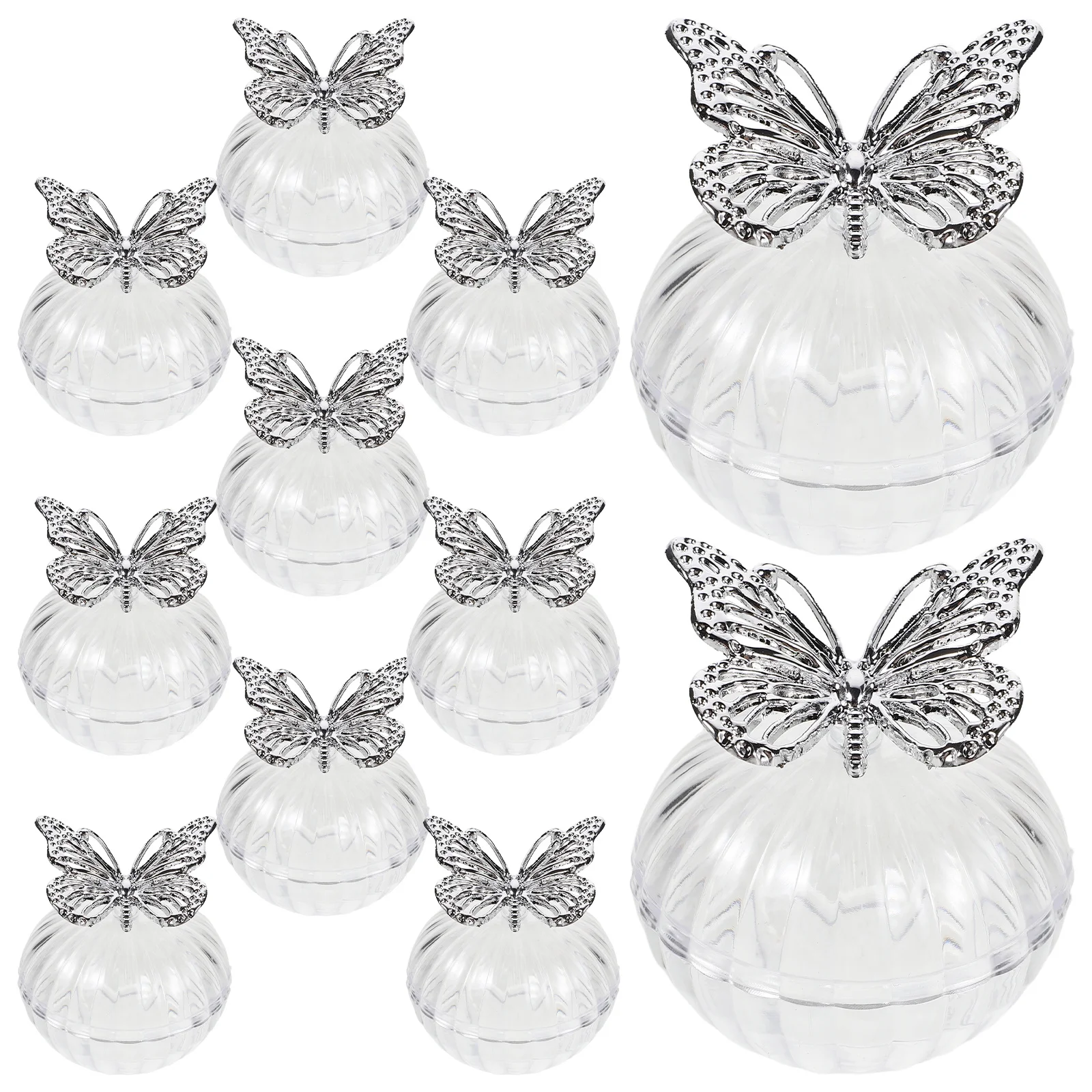 

12Pcs Stylish Wedding Favor Candy Box Electroplated Butterfly Lid for Birthday Party Decorative Sweets Container