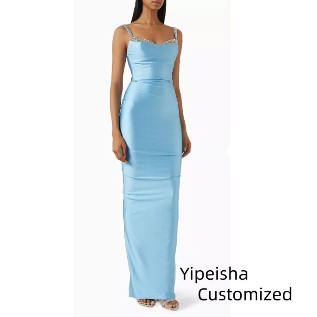 Customized Exquisite Beaded Prom Dress Sleeveless Sweetheart Beaded Neckline Rear Slit Pleated Evening Party Dress 3