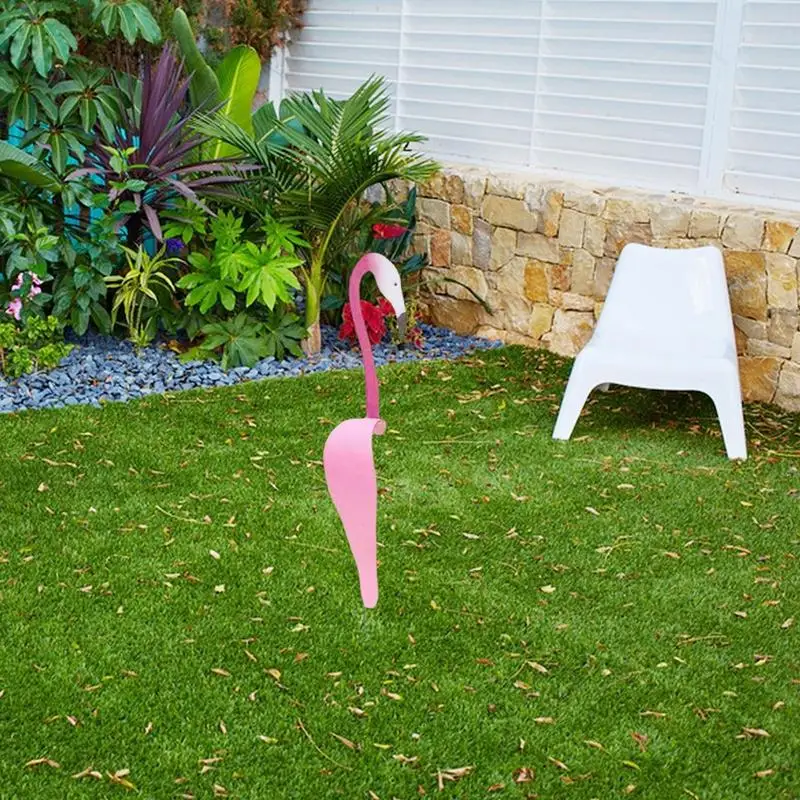 JOYIN Pink Flamingo Yard Stakes 6-Pack - Mini Lawn Decor For Garden, Luau Party & Tropical Themes