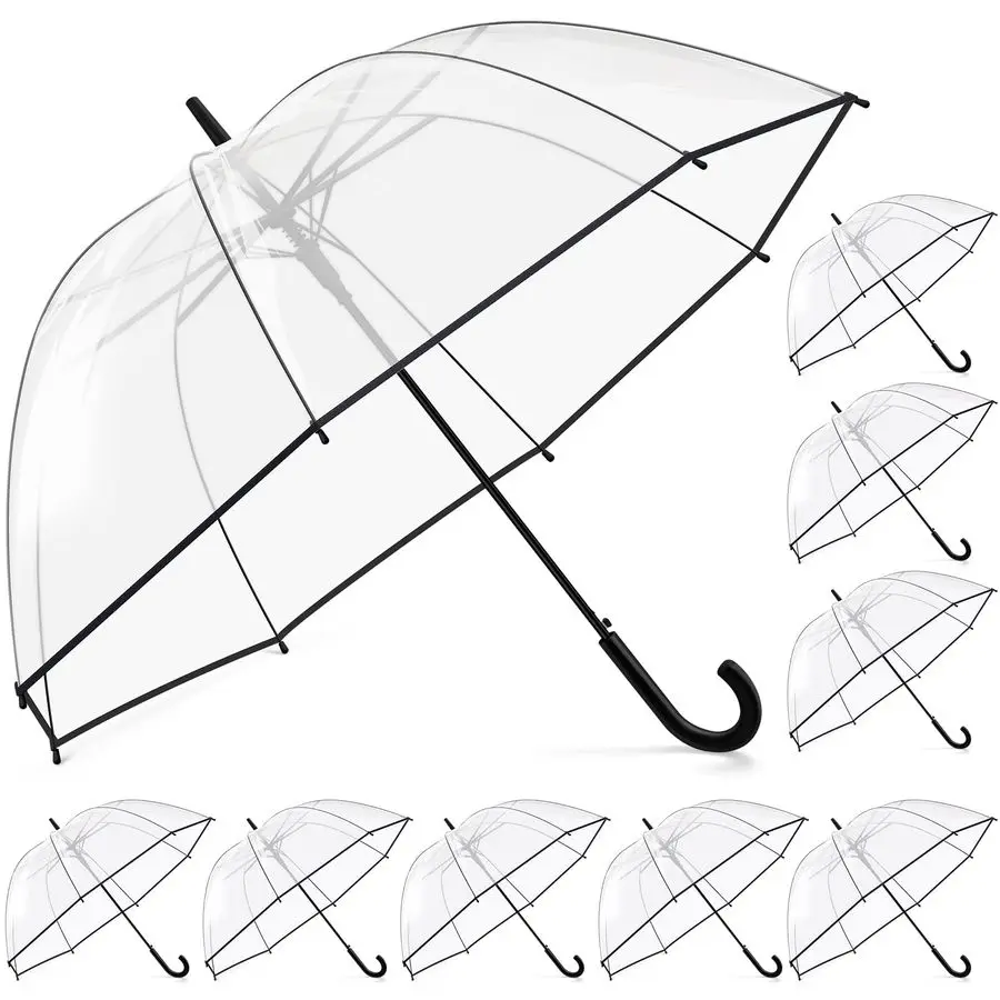 

Pieces Clear Bubble Umbrella Auto Open Dome Windproof for Rain, Wedding, Bride Groom Gifts, Bridal Party, Outing, Graduation, Pr