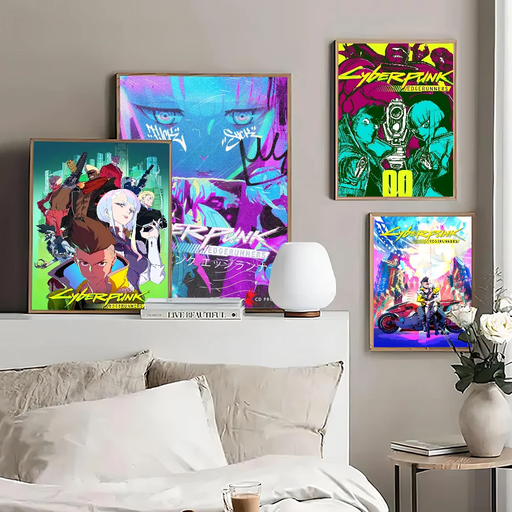 

Anime C-Cyberpunk E-Edgerunners Poster Self-adhesive Art Poster Whitepaper Prints Posters Artwork Aesthetic Art Wall Painting