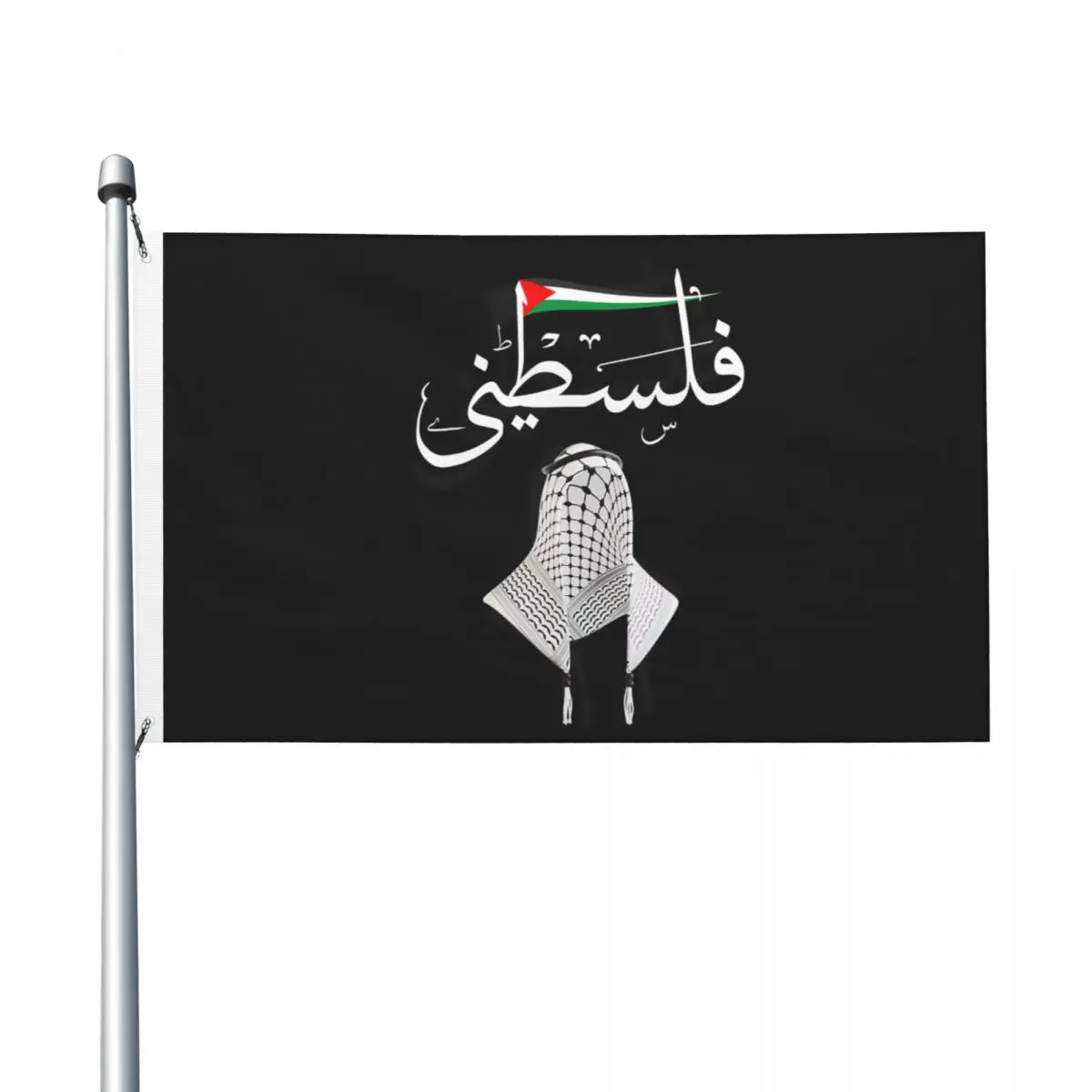 Palestine In Arabic Gaza Palestine Flag Flag Quality Polyester Hanging Flags 90X150cm Graphic Banner For Home Decoration
