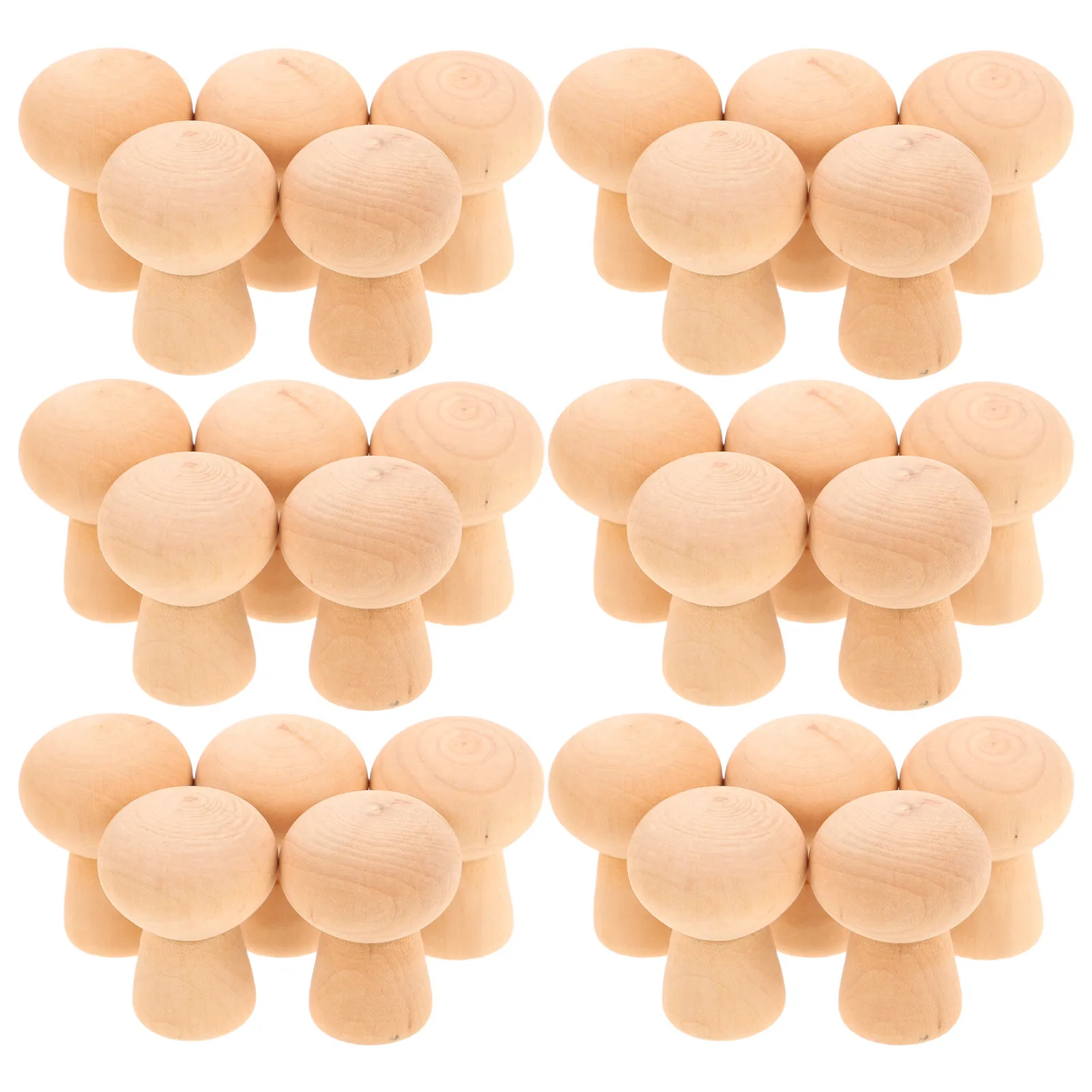

30 шт. Детские заготовки для росписи в форме грибов, миниатюрные деревянные заготовки для творчества, пустые деревянные заготовки для поделок, для художественных игр и семейного творчества