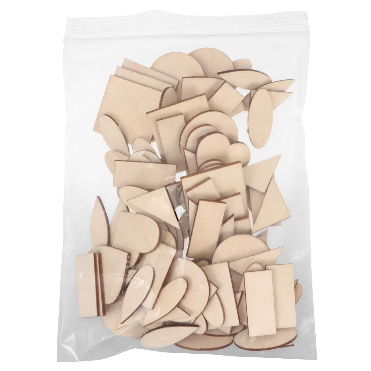 

100Pcs DIY Wood Slices Heart Triangular Rectangular Shapes Durable Lightweight for Crafting Scrapbooking Decoration Wooden Chips