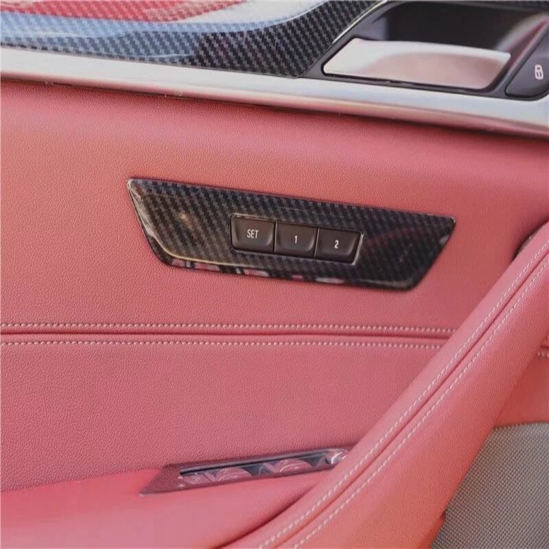 LHD RHD For BMW 5 Series 2018-2021 G38 G30 G31 ABS Carbonfiber Interior Accessories Window Rise Switch Center Control Gear Cover