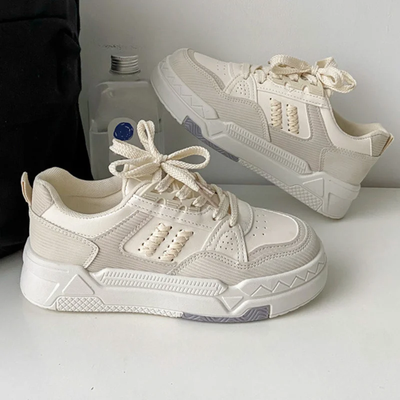 New White Women Platform Canvas Shoes Height Increasing Sneakers For Girls Female Ladies Thick Sole Footwear Chaussure Femme