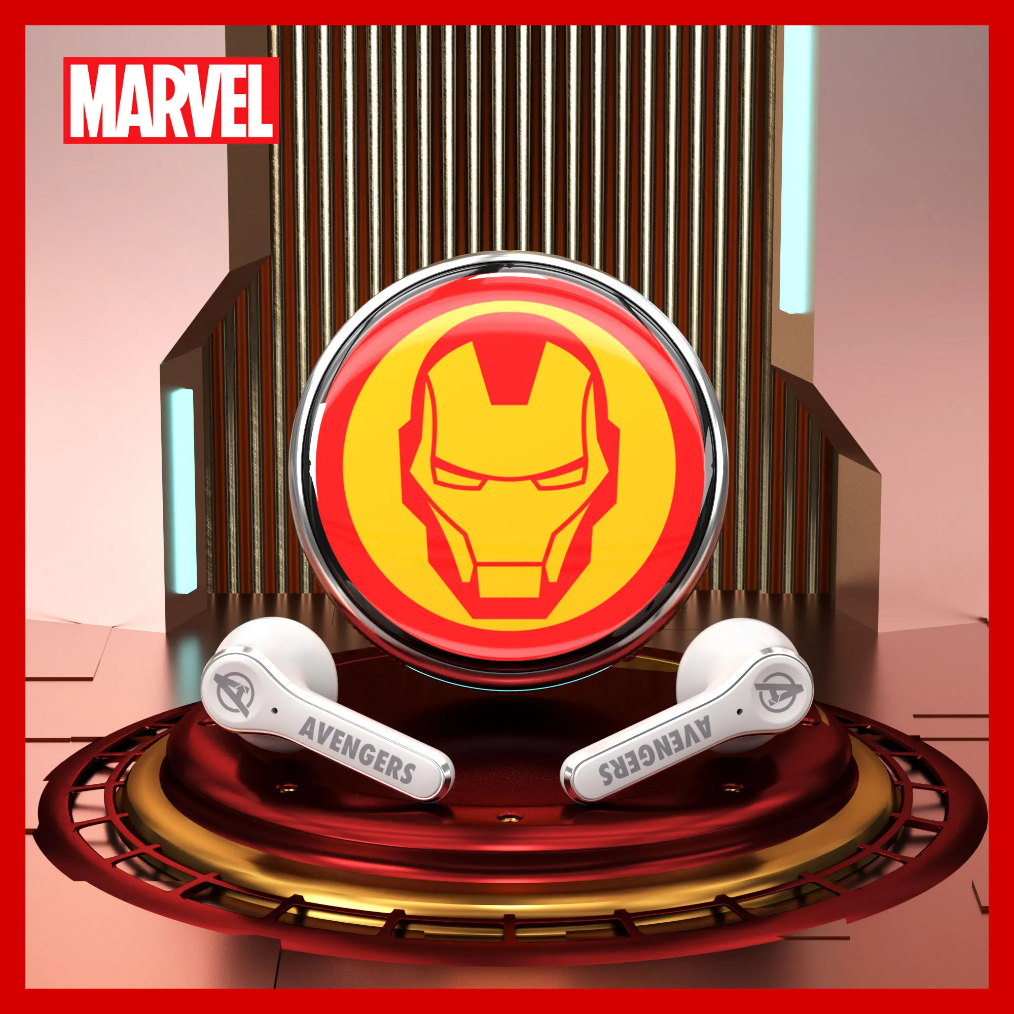 Disney Marvel Earphones Bluetooth Wireless Iron Man Earbuds HIFI Stereo Noise Reduction Sports Gaming Waterproof Headsets LY-615