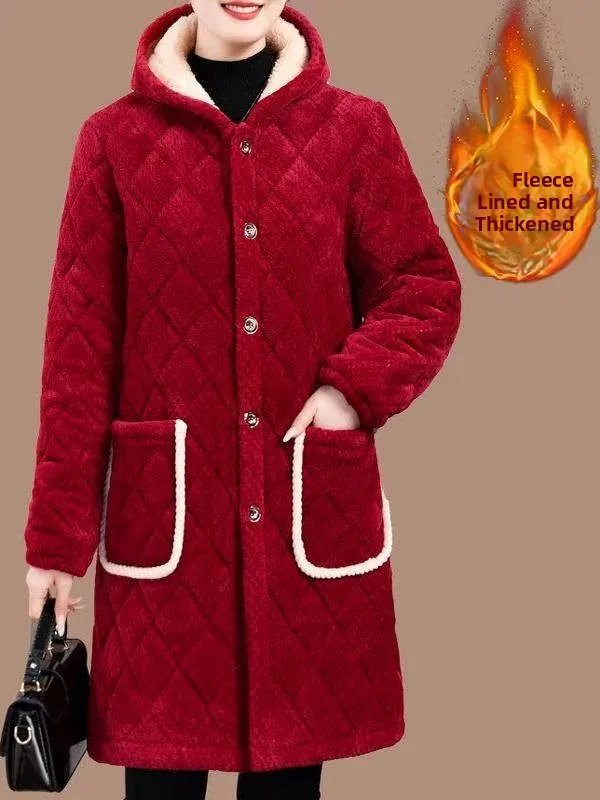 

Утепленная хлопковая куртка средней длины с капюшоном для женщин, домашняя одежда, теплый хлопковый пиджак, спортивный костюм, осень-зима