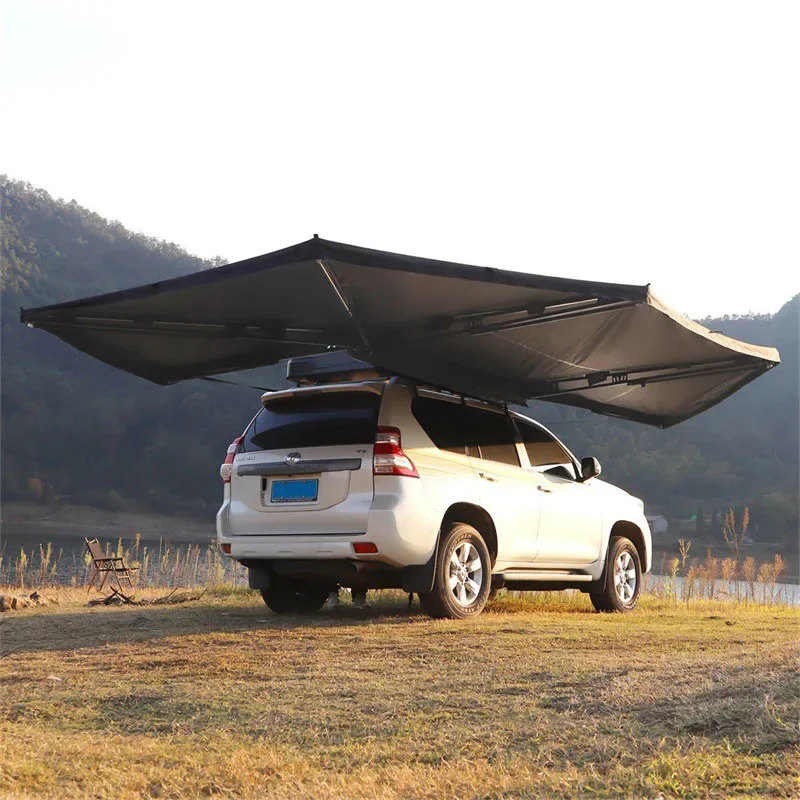Rainproof 600D 280G Canvas Universal 270 Degree LED Awning Extended XL Size for Everest F150 Car Side