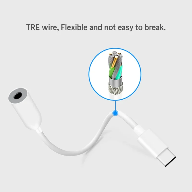 2024 tipo C 3,5 Jack Cable de auriculares USB C a 3,5mm AUX adaptador de auriculares para SAMSUNG Galaxy Note 10 Plus A90 Oneplus