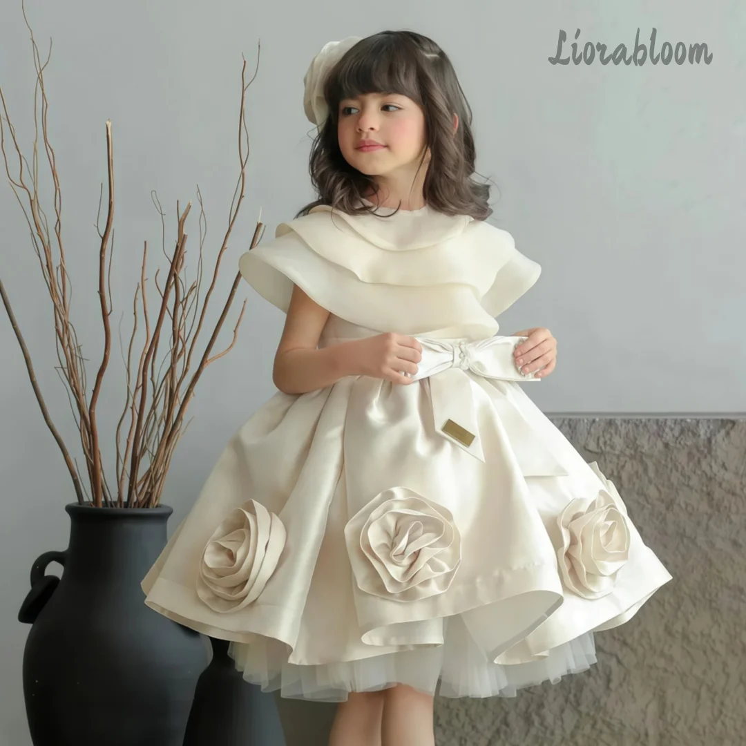

Custom Girls' Wedding Attire Ruffled-Collar Flower Girl Dress Women's Wedding Party Attire Dress свадебное платье