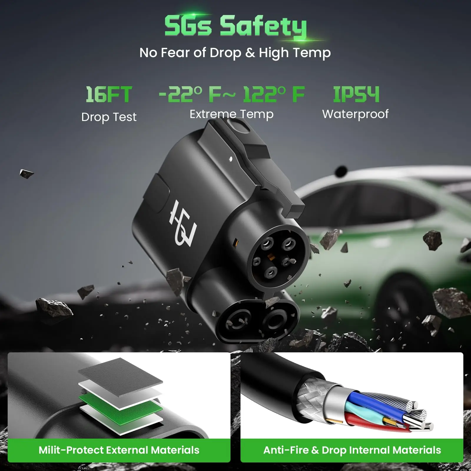 NACS에서 CCS1 어댑터로 250kW 고출력 DC 급속 충전 1000V 테슬라 슈퍼차저 포드 리비안 R1T/R1S 현대 기아 볼보 전기차용 썸네일 6