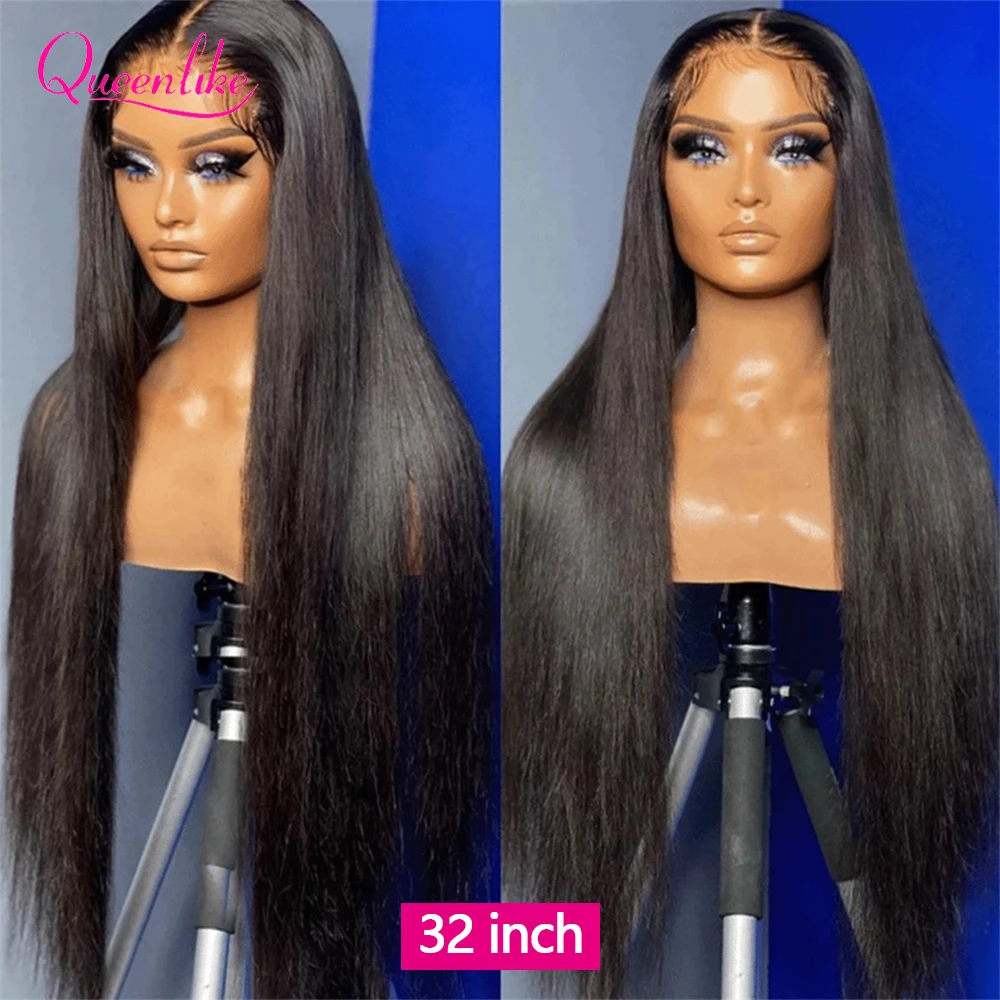 32 34 36 Inch Peruvian Straight 5x5 6x6 Closure Wig  360/13x6 Lace Frontal Bone Straight Lace Front Human Hair Wigs For Women