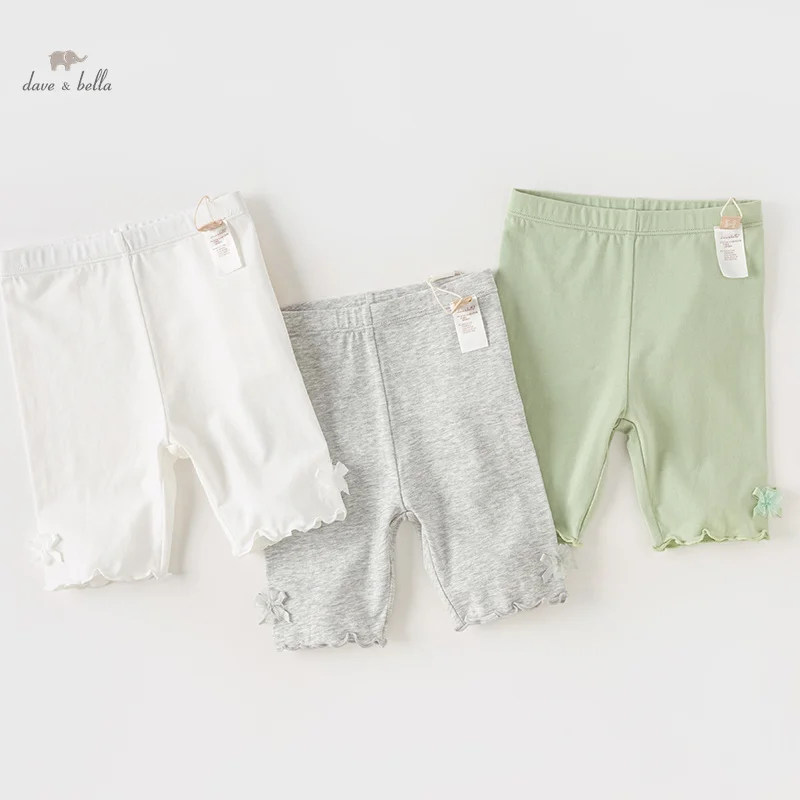Dave Bella Children Shorts 2024 New Summer Girls Baby Thin Cool Fashion Casual Cute Shorts Leggings Sport Seaside DB2240802