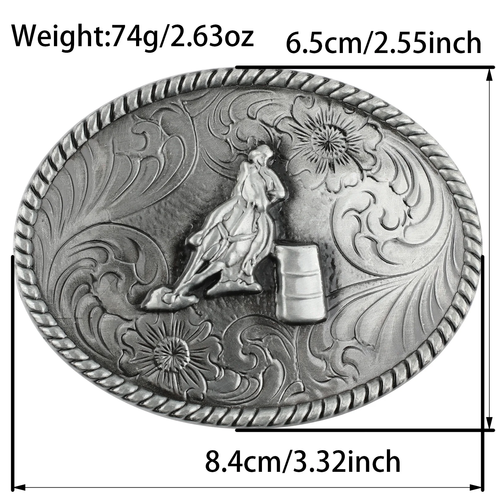 Western Cowboy Style Belt Buckle  Riding A Horse for Hunting