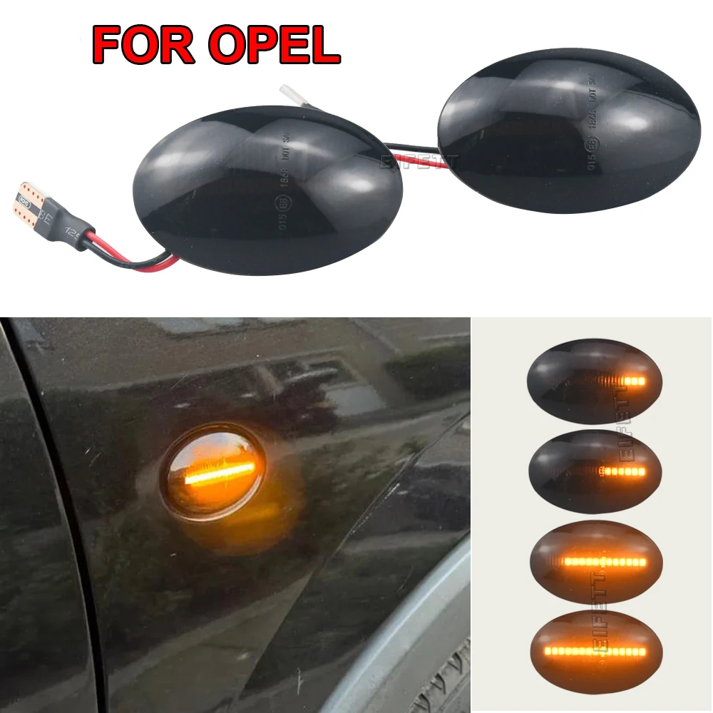 2pcs Led Dynamic Side Marker Turn Signal Lights For Opel Corsa B C Astra F Combo B C Meriva A Flowing Sequential Blinker Lamps