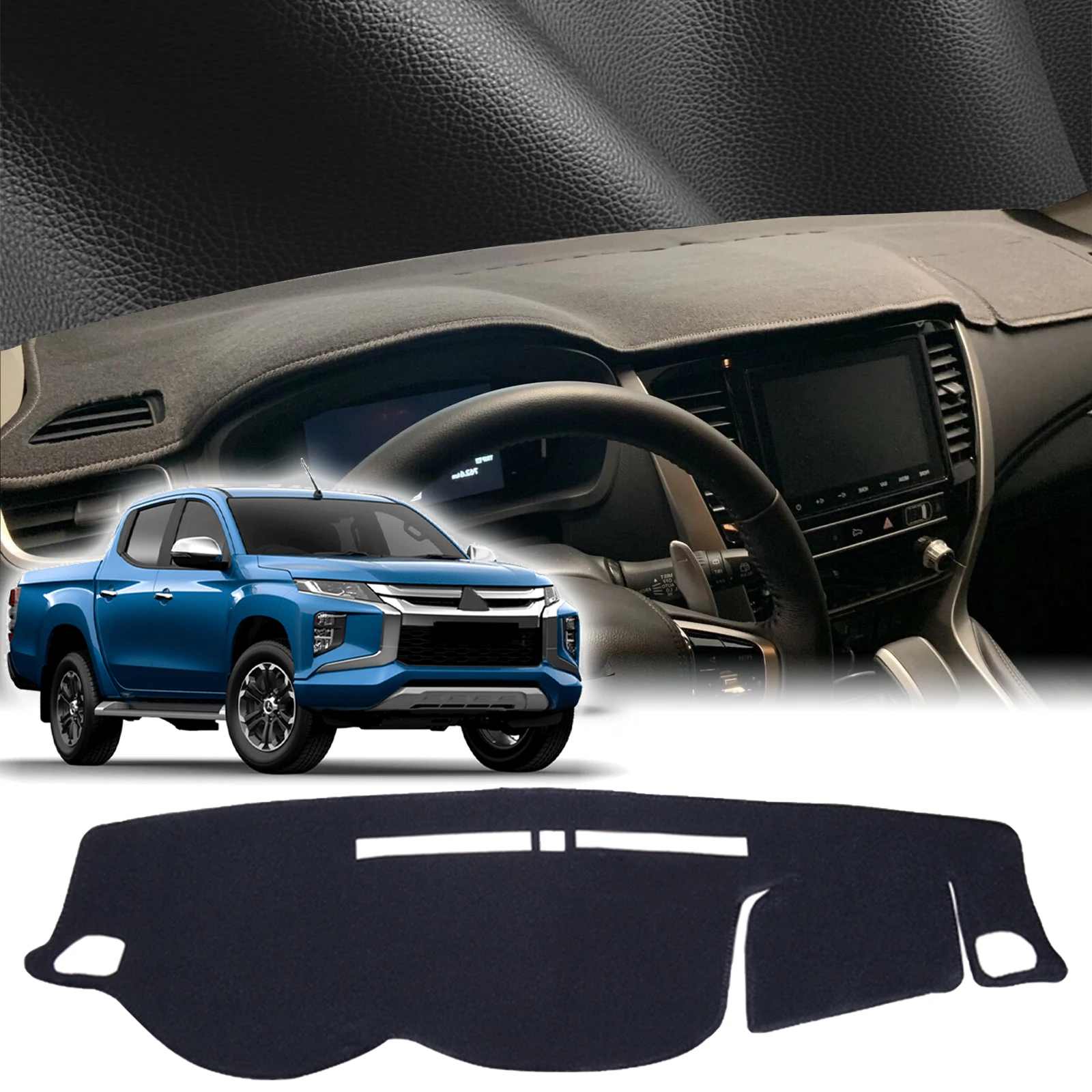 

fit for Mitsubishi Triton L200 MQ MR 2015-2022 Car Dashmat Dashboard Cover Pad Accessories Protective Carpet DashMat Sunshade