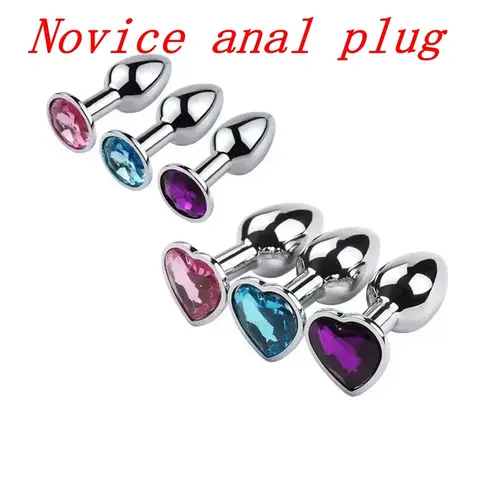 Novice anal plug sexx toy crystal heart smooth steel extreme butt plug female prostate massager stimulator adult sexx product